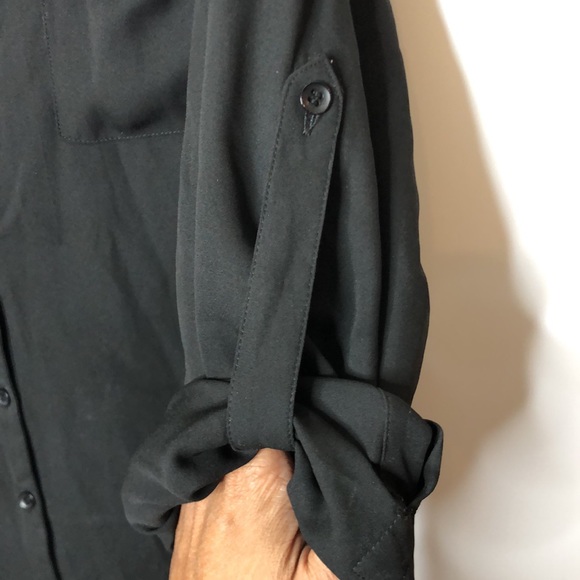 New York & Company Women's Black Collared Long Sleeve Top XL XLARGE PLUS SIZE - Picture 10 of 12